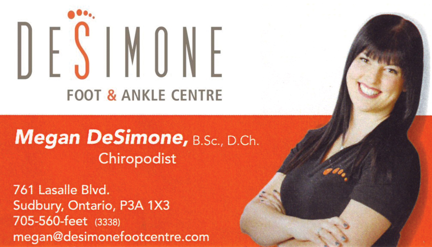 Desimone-Foot-Ankle-Clinic-Sudbury-Ontario-Megan-DeSimone-Chiropodist-Foot-Care-Orthotics