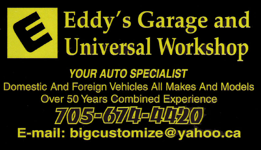 Eddy’s Auto Repair Garage in Sudbury Ontario Auto Repair and Service including Brakes Diesel Engines Heavy Equipment Edwardo Gooden
