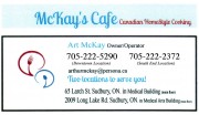 McKays Cafe Sudbury Ontario Canadian Homestyle Cooking Brunch and Breakfast Restaurants
